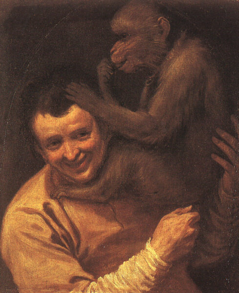 A Man with a Monkey