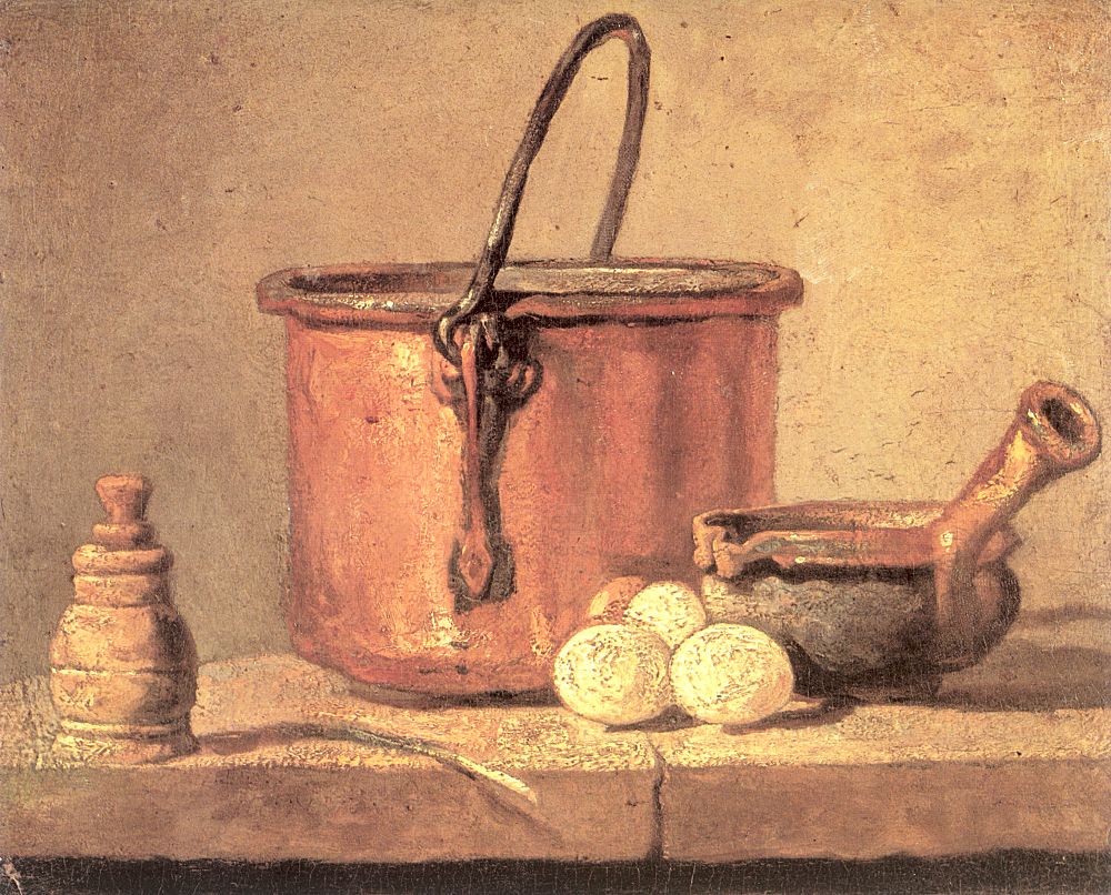 Copper Cauldron with Three Eggs