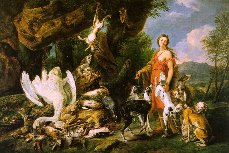 Diana with her Hunting Dogs beside Kill