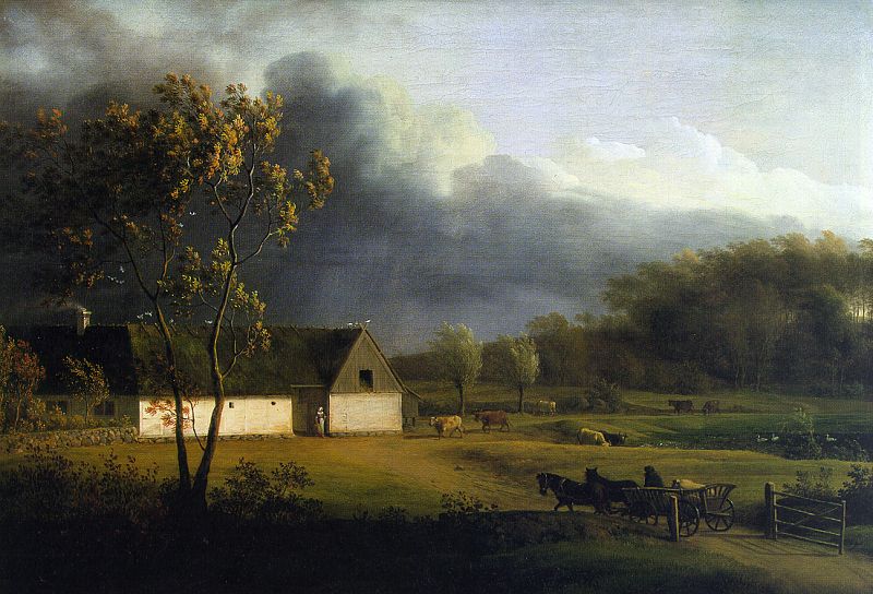 A Storm Brewing behind a Farmhouse in Zealand