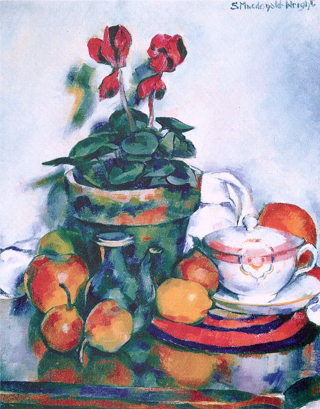 Still Life with Cyclamen and Fruit