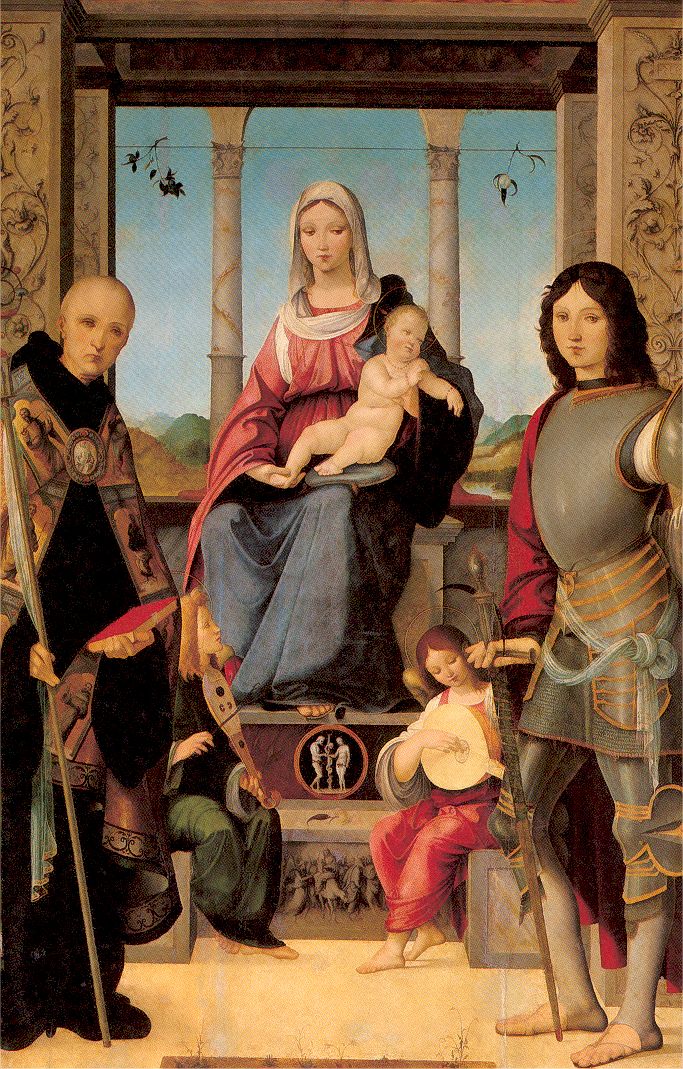 The Virgin and Child with Saints Benedict and Quentin