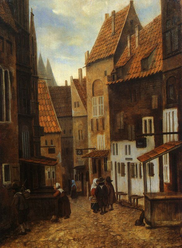 Street Scene with Six Figures